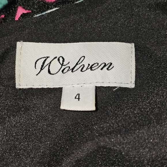 Wolven Anthropologie Women's Terrace Black Lace Overlay Floral Sheath Dress Sz 4 - Picture 15 of 15